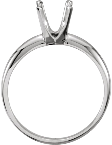 14K White 6.0-6.6 mm Round 4-Prong Lightweight Solitaire Engagement Ring Mounting (2)