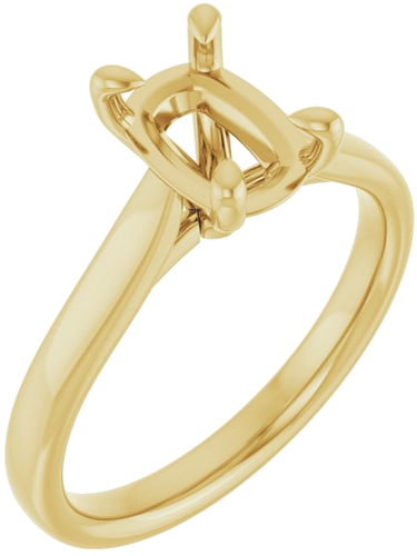Sužadėtuvių Žiedas „Claw-Prong Solitaire“ 14k yellow gold Elongated Cushion 8mm x 6mm (1)