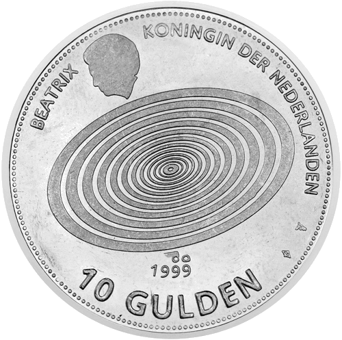 10 guldeņu Beatrise Jaunais tūkstošgade 1999 Nīderlande sudraba monēta (1)