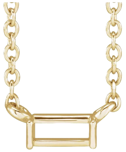 Pakabukas „Solitaire Channel-Set“ 14k yellow gold Straight Baguette 4mm x 2mm (1)