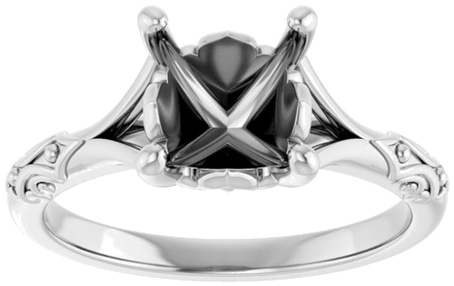 Sužadėtuvių Žiedas „Solitaire Split Shank“ 925 Sidabro Round 8mm (3)