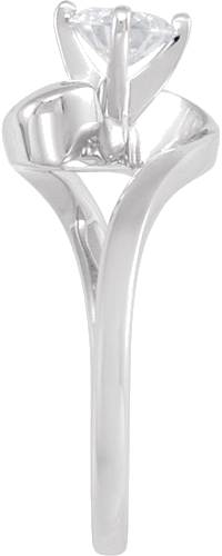 Sužadėtuvių Žiedas „Solitaire Bypass“ 14k white gold Round 5.2mm (3)