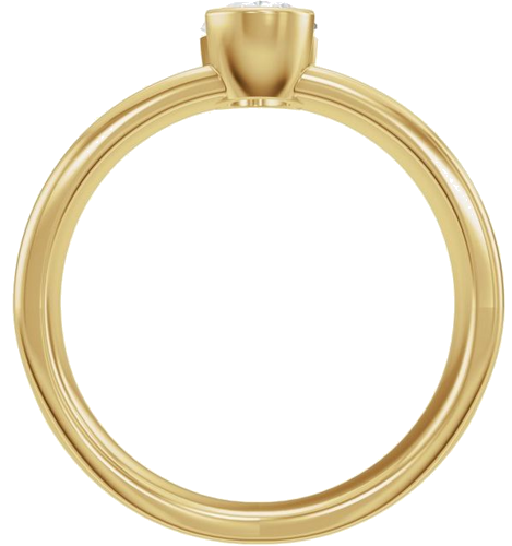 Sužadėtuvių Žiedas „Half Bezel Solitaire“ 14k yellow gold Oval 7mm x 5mm (2)