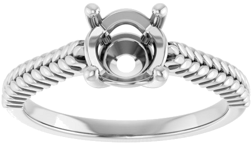 Sužadėtuvių Žiedas „Solitaire“ 14k white gold Round 6.5mm (3)