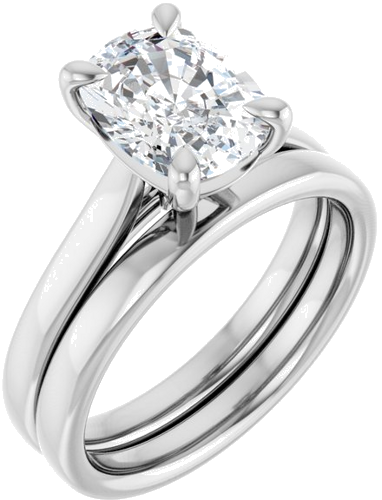 Sužadėtuvių Žiedas „Claw-Prong Solitaire“ 14k white gold Elongated Cushion 9mm x 7mm (6)