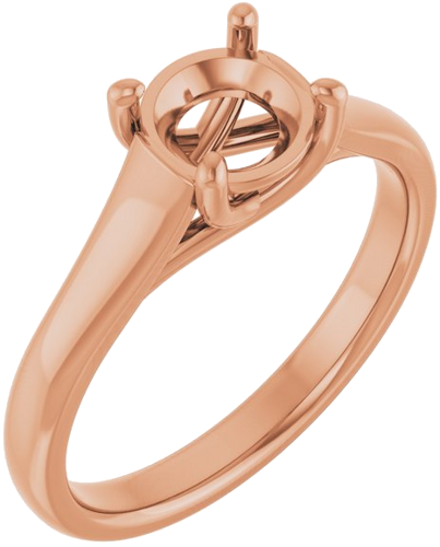 14K Rose 6.5 mm Round Solitaire Engagement Ring Mounting (1)