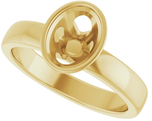 Sužadėtuvių Žiedas „Bezel-Set Solitaire“ 14k yellow gold Oval 8mm x 6mm (5)