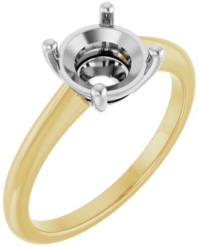 Sužadėtuvių Žiedas „Solitaire“ 14k yellow/white gold Round 7.4mm (1)