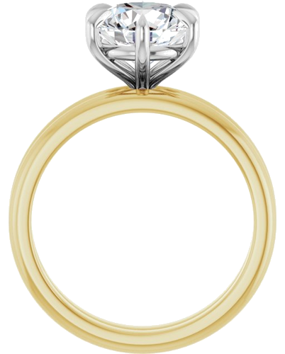 Sužadėtuvių Žiedas „Claw-Prong“ 14k yellow/white gold Round 8.2mm (7)