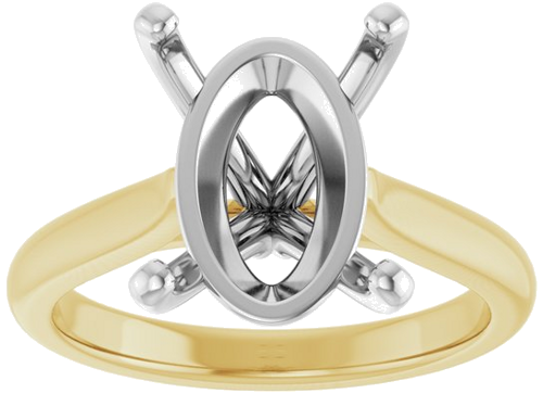 Sužadėtuvių Žiedas 14k yellow/white gold Oval 14mm x 10mm (3)