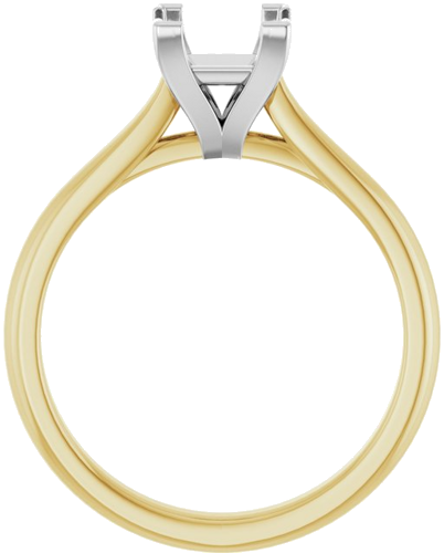 Sužadėtuvių Žiedas 14k yellow/white gold Square 5.5mm (2)