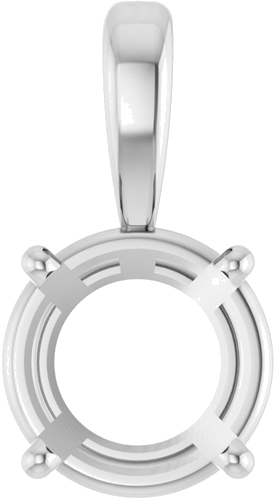 18K White 7.5 mm Round 4-Prong Pendant Mounting (1)