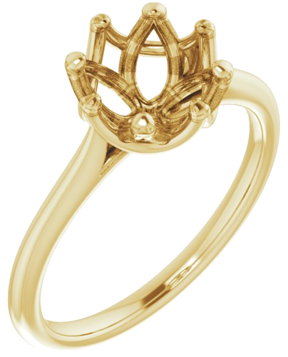 14K Yellow 7.4 mm Round Solitaire Engagement Ring Mounting (1)