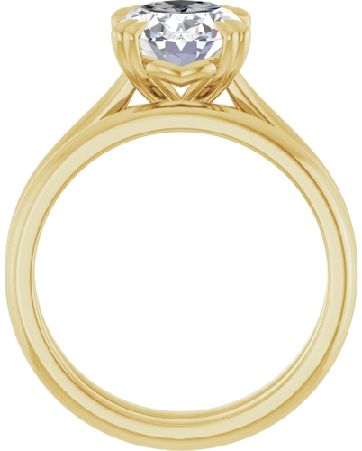 Sužadėtuvių Žiedas „Solitaire“ 585 Geltonojo Aukso Oval 10mm x 8mm (7)