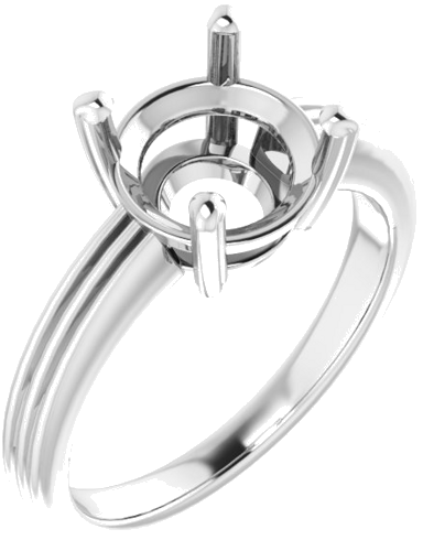 Sužadėtuvių Žiedas „Solitaire“ 14k white gold Round 8.8mm (1)