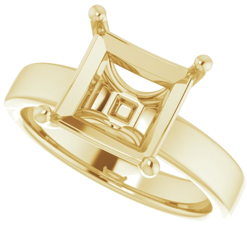 Sužadėtuvių Žiedas „Solitaire“ 14k yellow gold Square 8mm (5)