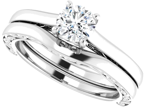 Platinum  5.2 mm Round Solitaire Engagement Ring Mounting (10)