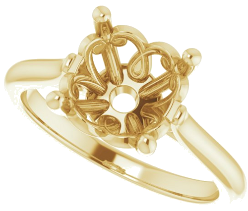 Sužadėtuvių Žiedas „Solitaire“ 14k yellow gold Round 9mm (5)