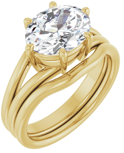 Sužadėtuvių Žiedas „Solitaire“ 14k yellow gold Oval 10mm x 8mm (6)
