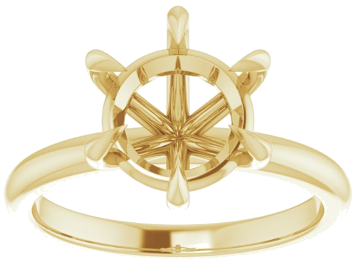 Sužadėtuvių Žiedas „Solitaire“ 585 Geltonojo Aukso Round 9mm (3)