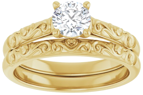 Sužadėtuvių Žiedas „Solitaire“ 14k yellow gold Round 5.2mm (8)