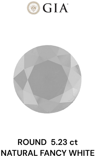 5.23 carat Fancy  White-VVS2 Excellent cut Natūralus Round Deimantas (1)