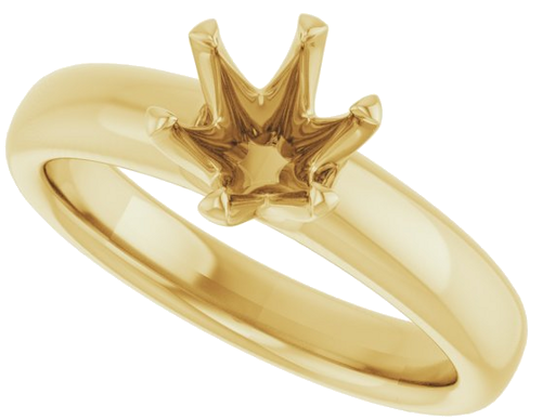 Sužadėtuvių Žiedas „Solitaire“ 585 Geltonojo Aukso Round 6.5mm (5)