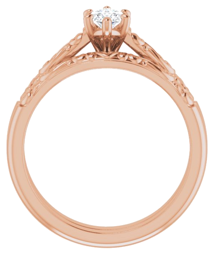 Sužadėtuvių Žiedas „Solitaire“ 10k rose gold Marquise 8mm x 4mm (7)