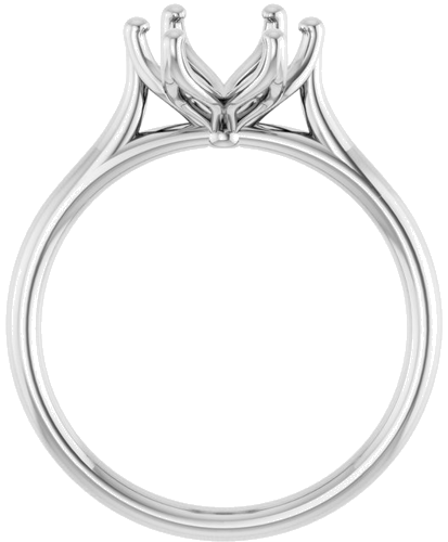 14K White 10 x 8 mm Oval Engagement Ring Mounting (2)