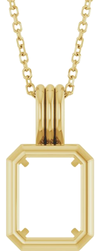 Pakabukas „Back-Set Solitaire“ 14k yellow gold Emerald 9mm x 7mm (1)