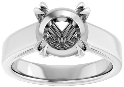 Sužadėtuvių Žiedas „Double Claw-Prong Solitaire“ 14k white gold Round 9mm (3)