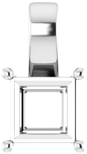 Pakabukas „Solitaire“ 585 Baltojo Aukso Square 7mm (1)