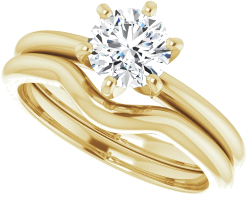 14K Yellow 6 mm Round Solitaire Engagement Ring Mounting (10)