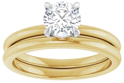 Sužadėtuvių Žiedas „Claw-Prong“ 14k yellow/white gold Round 5.8mm (8)