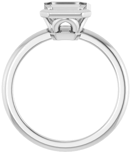 Sužadėtuvių Žiedas „Bezel-Set“ 14k white gold Emerald 10mm x 7mm (2)