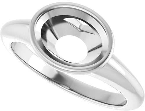 Sužadėtuvių Žiedas „Bezel-Set Solitaire“ 14k white gold Oval 9mm x 7mm (5)
