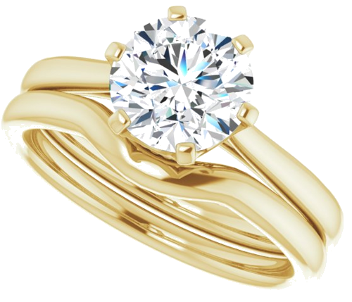 Sužadėtuvių Žiedas „Solitaire“ 585 Geltonojo Aukso Round 7.4mm (10)