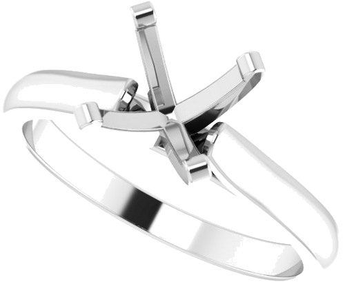 14K White 7.5 mm Round Solitaire Engagement Ring Mounting (4)