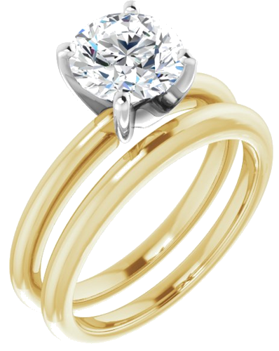 18K Yellow   Platinum  7.4 mm Round Solitaire Engagement Ring Mounting (6)