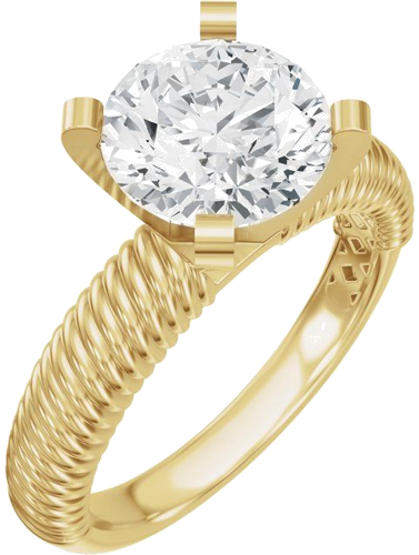 Sužadėtuvių Žiedas „Solitaire Rope“ 14k yellow gold Round 8.2mm (1)