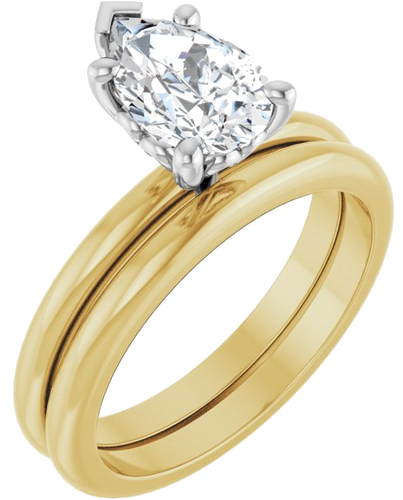 Sužadėtuvių Žiedas „Solitaire“ 14k yellow/white gold Pear 9mm x 6mm (6)