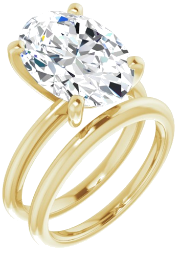 Sužadėtuvių Žiedas „Solitaire“ 585 Geltonojo Aukso Oval 14mm x 10mm (6)