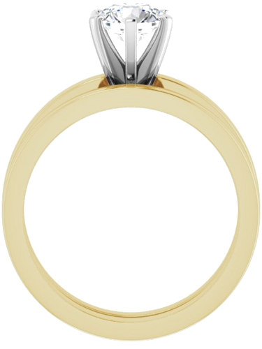 14K Yellow White 6 mm Round Solitaire Engagement Ring Mounting (7)