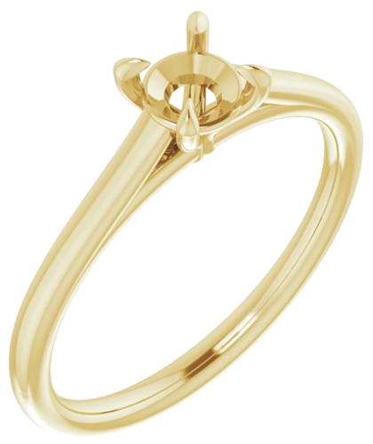 14K Yellow  4.8 mm Round Solitaire Engagement Ring Mounting (1)