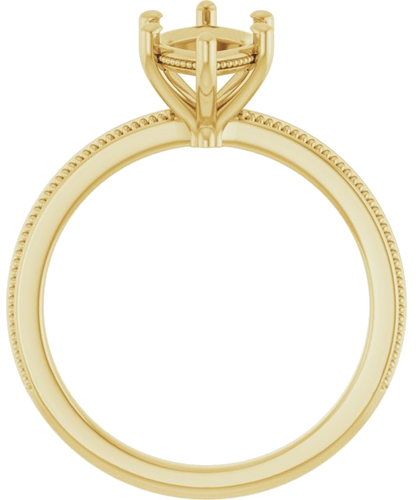 Sužadėtuvių Žiedas „Solitaire Milgrain“ 14k yellow gold Marquise 12mm x 6mm (2)