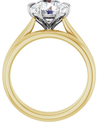 Sužadėtuvių Žiedas „Claw-Prong“ 18k yellow/white gold Round 8.2mm (7)