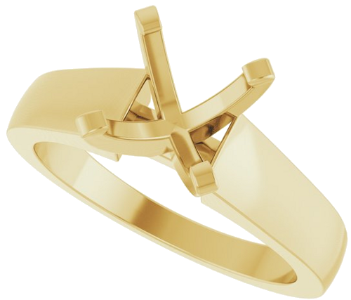 14K Yellow 8 mm Round Solitaire Engagement Ring Mounting (5)