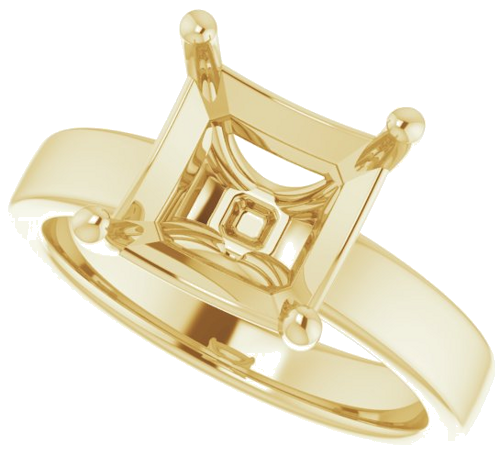 Sužadėtuvių Žiedas „Solitaire“ 14k yellow gold Asscher 9mm (5)