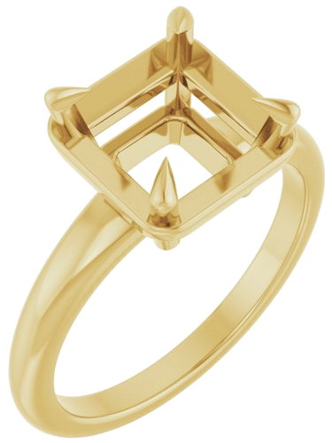 Sužadėtuvių Žiedas „Claw-Prong Solitaire Bezel-Style“ 14k yellow gold Asscher 8mm (1)