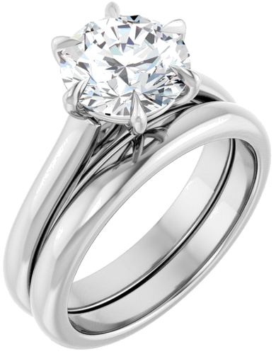Sužadėtuvių Žiedas „Claw-Prong“ 14k white gold Round 8.2mm (6)
